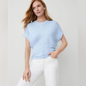 NWT Ann Taylor Bias Cap Sleeve Top Size Medium In Freesia Blue